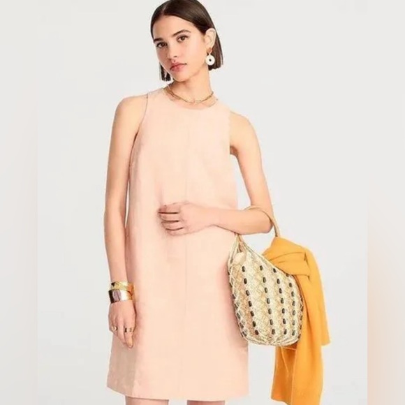 J. Crew Dresses & Skirts - J.Crew Button Back Linen Shift Dress Peach Dress Womens